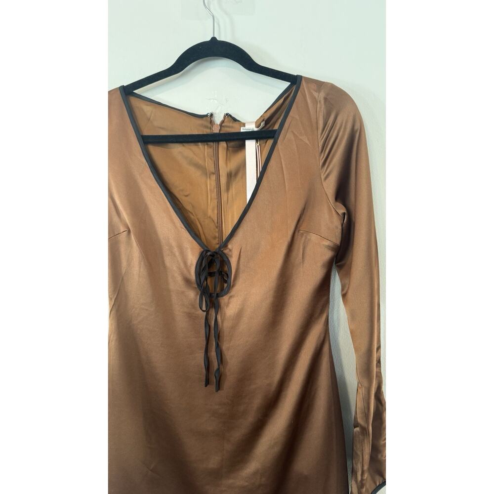 NWT House of CB Sakina Copper Satin Mini Dress Size Small - Picture 6 of 13